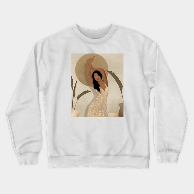 Modern Dancing Woman Crewneck Sweatshirt by budianie